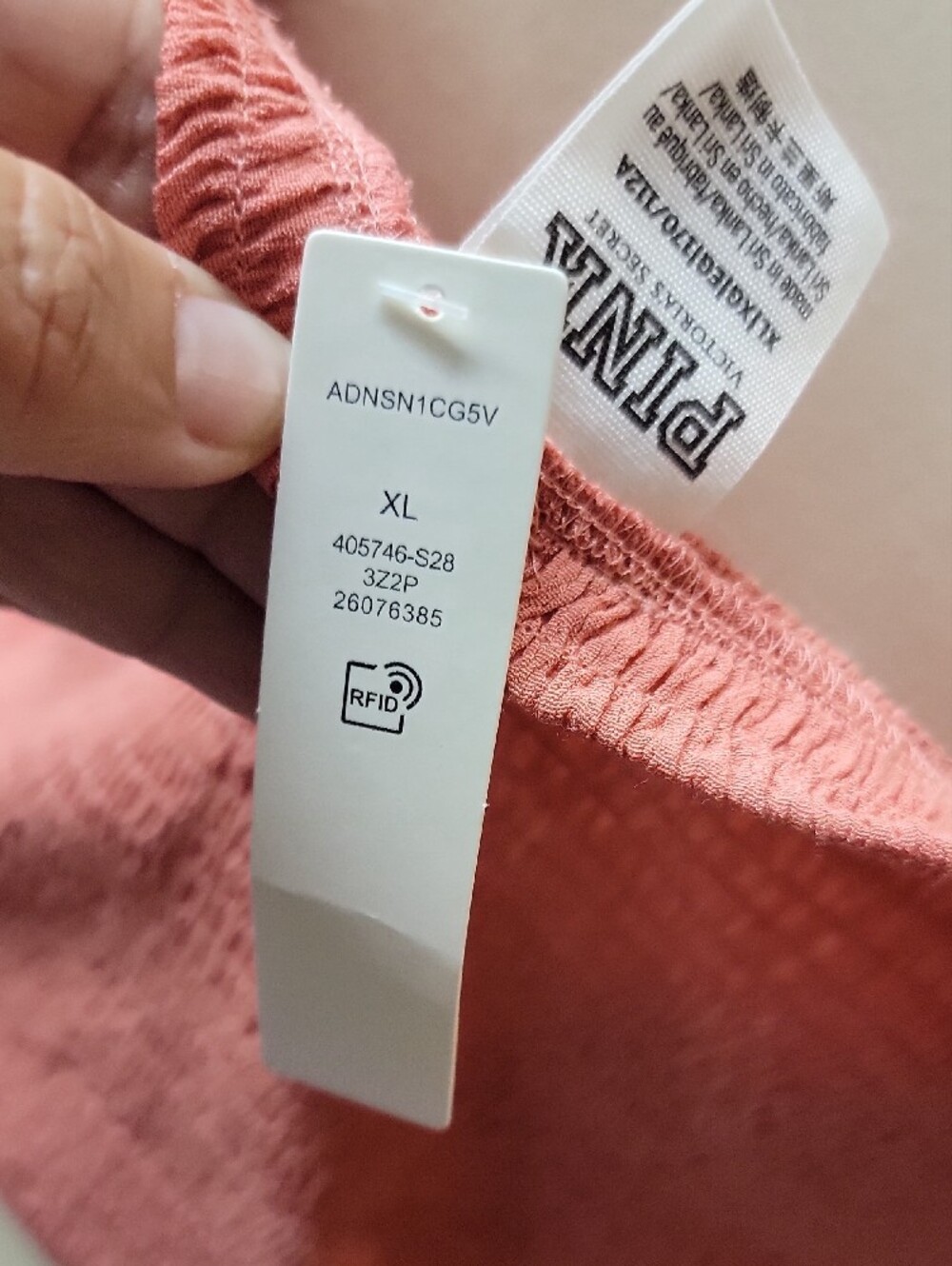 PINK Victoria's Secret Dusty Rose Smocked Ruffle Strap Tank - Picture 7 of 8